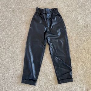 Zara Paperbag Vegan Leather Pants Size XS